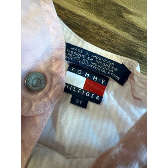 Tommy Hilfiger Toddler Girls Denim Dress Jumper 3T Months Y2K Vintage Pink - Picture 3 of 5